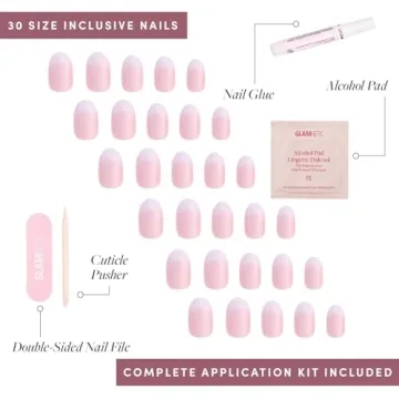 Glamnetic Press On Nails UV Finish Neutral Ombre Short Round