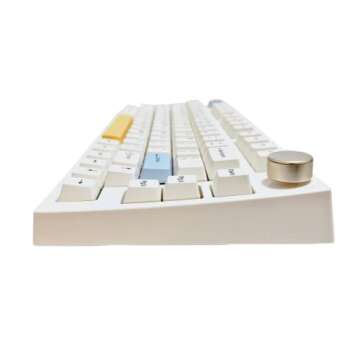 NJ80-AP Wireless Mechanical Keyboard with Knob Bluetooth 5.0/2.4G/Wired Connection 75% Hot Swappable Custom RGB Programmable Gaming Keyboard with PBT Keycap for Win Mac