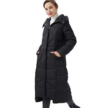 Orolay Women's Winter Maxi Jacket with Hood in Black