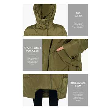 Orolay Women's Winter Maxi Jacket with Hood in Black