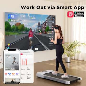 SupeRun Walking Pad, Under Desk Treadmill, 3 in 1 Portable Treadmill with Remote Control LED Display...