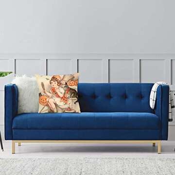 MINIOZE Vintage Halloween Witch Black cat Fall Print Plush Soft Square Pillow Covers Home Decor Cushion Covers Decorations Gifts Pillowcase for Indoor Sofa Bedroom Car 18 x 18 Inch