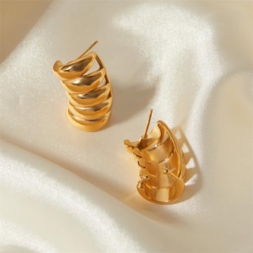 Elegance Redefined: Dainty Stripe Hollow Cuff Earrings
