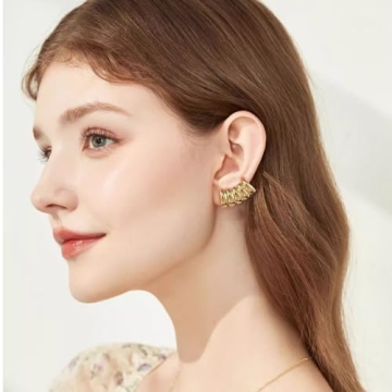 Elegance Redefined: Dainty Stripe Hollow Cuff Earrings