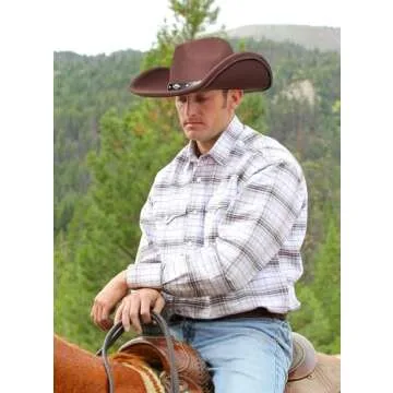 Lanzom Classic Felt Western Cowboy Hat for Adults