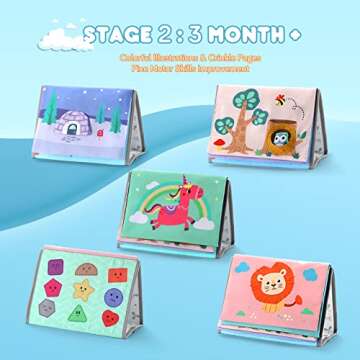 Tummy Time Toys Baby Mirror, Newborn Toys Infant Toys 0-3 Months, Tummy Time Mirror High Contrast Black White Baby Toys 0-6 Months, Baby Toys 3-6 Months Infant Toys for 0 3 6 9 12 Months Girls Boys