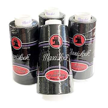 4 Large Cones of Text 27 Polyester Thread for Quilting and Sewing