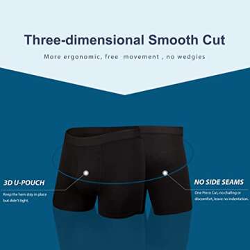BAMBOO COOL Men's Underwear Boxer Briefs Soft Breathable Performance Underwear for Men 4 Pack (L)