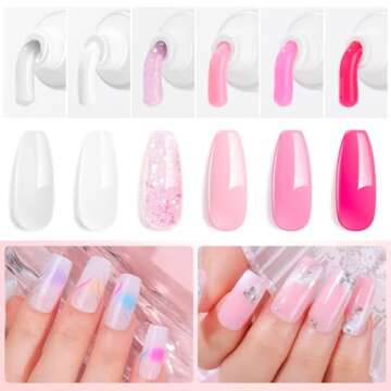 Makartt Poly Nail Gel Set - 6 Colors for Nail Extensions