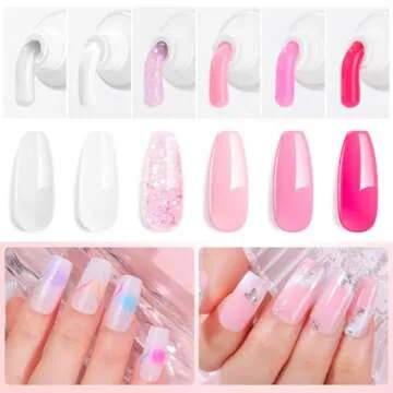 Makartt Poly Nail Gel Set - 6 Colors for Nail Extensions
