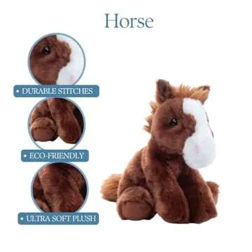 The Petting Zoo Floppy Horse Stuffed Animal Plushie, Gifts for Kids, Wild Onez Wildlife Animals, Horse Plush Toy 9 inches