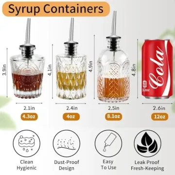 INFTYLE Syrup Bottle Set - Stylish Dispensers for All Syrups
