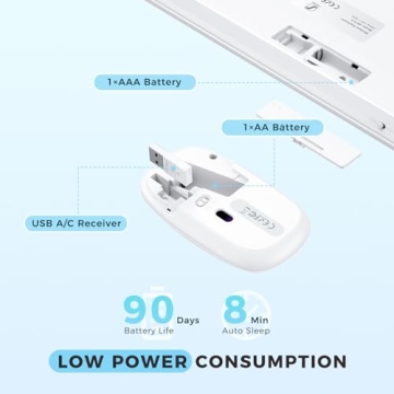 seenda Wireless Keyboard and Mouse Combo for Quiet Workspaces