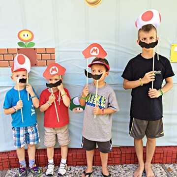 24pcs Mario Birthday Party Supplies, Mario Party Decorations Party Silicone Bracelets