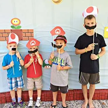 24pcs Mario Birthday Party Supplies, Mario Party Decorations Party Silicone Bracelets