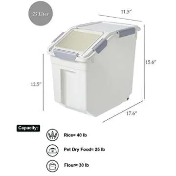 HANAMYA 25 Liter Rice Storage Container with Cup
