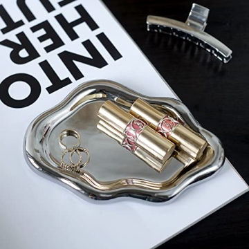 MDFAYE Jewelry Dish Trinket Tray for Women, Ring Dish Holder, Unique Cloud Shape Ceramic Plate Cute ...