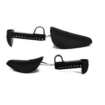 Happyupcity 2 Pairs Professional Adjustable Black Men Size Shoes Stretcher Practical Portable Keep Shape Shoe Trees Support Shape Plastic Boot Holder Shaper with Tension Metal Spring