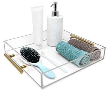 Elegant Isaac Jacobs Clear Acrylic Serving Tray with Handles