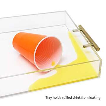 Elegant Isaac Jacobs Clear Acrylic Serving Tray with Handles