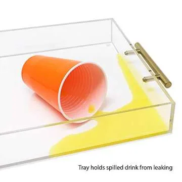 Elegant Isaac Jacobs Clear Acrylic Serving Tray with Handles