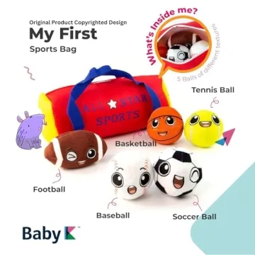 BABY K My First Sports Bag with 5 Soft Plush Balls for Baby