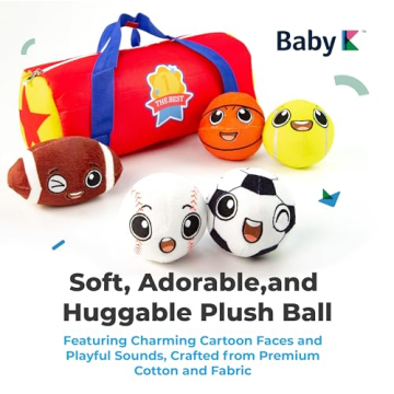 BABY K My First Sports Bag with 5 Soft Plush Balls for Baby