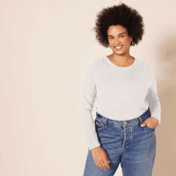 Essential Women's Long Sleeve Crewneck T-Shirt in Grey