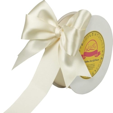 Buy LEEQE Double Face Ivory Satin Ribbon for Elegant Gift Wrapping