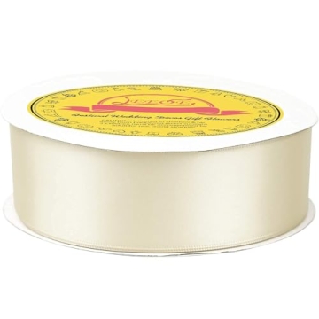 Buy LEEQE Double Face Ivory Satin Ribbon for Elegant Gift Wrapping