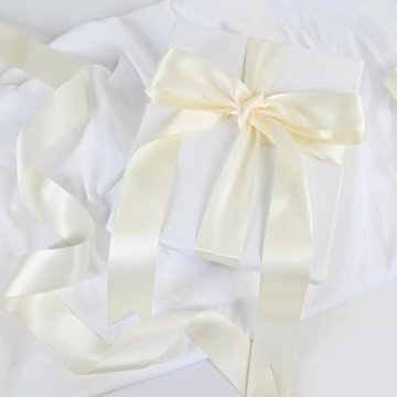 Buy LEEQE Double Face Ivory Satin Ribbon for Elegant Gift Wrapping