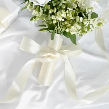 Buy LEEQE Double Face Ivory Satin Ribbon for Elegant Gift Wrapping