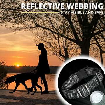ADITYNA Reflective Dog Collar with Safety Locking Buckle - Heavy-Duty Black Dog Collar for Extra-Large Dogs - Easily Adjustable Nylon Pet Collar
