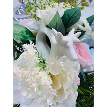 Elegant Porcelain Deer Napkin Rings - Festive Table Decor for Holidays