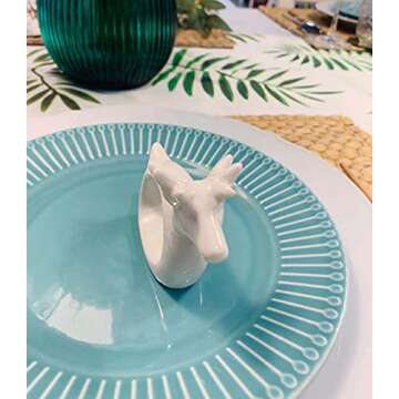 Porcelain Deer Napkin Rings for Holiday Table Decor