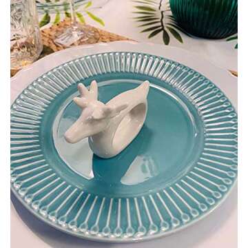 Porcelain Deer Napkin Rings for Holiday Table Decor