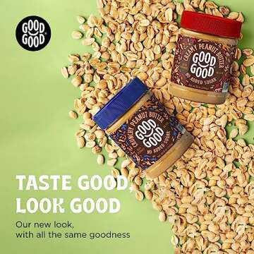 GOOD GOOD Creamy Peanut Butter Keto Friendly - Low Carb & No Added Sugars - Vegan - No Palm Oil or P...
