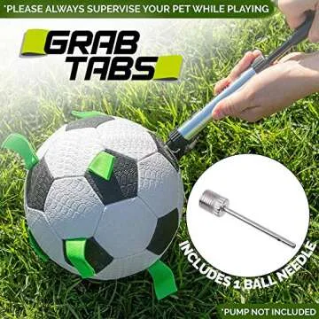 Hyper Pet The Original Grab Tabs Dog Soccer Ball with Straps (5")-Indoor or Outdoor, Interactive Dur...