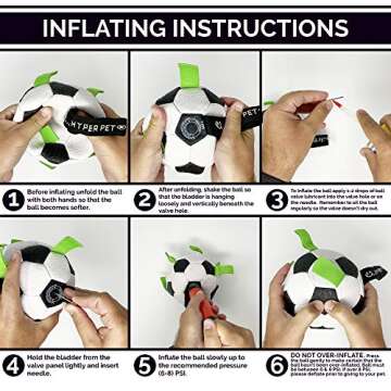 Hyper Pet The Original Grab Tabs Dog Soccer Ball with Straps (5")-Indoor or Outdoor, Interactive Durable Fetch Ball with Tug Toy for All Dog Breeds