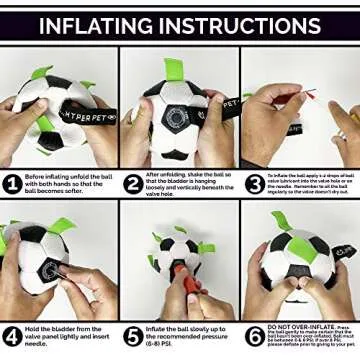 Hyper Pet The Original Grab Tabs Dog Soccer Ball with Straps (5")-Indoor or Outdoor, Interactive Durable Fetch Ball with Tug Toy for All Dog Breeds