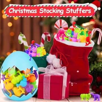 CreateView Bath Toys for Kids Toddlers Suction Cup Toys Animals Suction Sensory Toys Family Game Preschool Window Travel Toy Set - 40pcs Large Egg Container