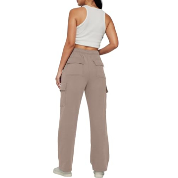 AUTOMET Womens Cargo Sweatpants: Stylish, Comfy Joggers with Pockets