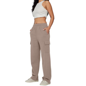 AUTOMET Womens Cargo Sweatpants: Stylish, Comfy Joggers with Pockets
