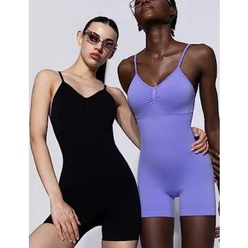 PUMIEY Women's Seamless Spaghetti Strap Bodysuit