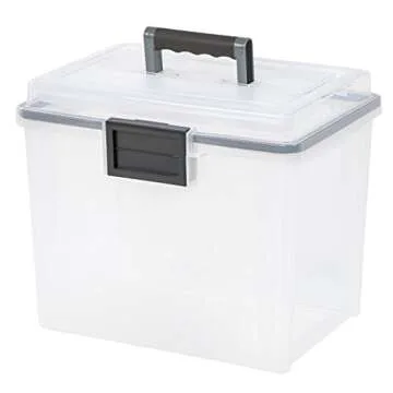 IRIS USA File Box Clear Organizer with Stackable Design