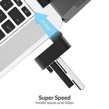 SABRENT Aluminum USB 3.0 Hub with Rotatable Connector
