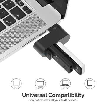 SABRENT Aluminum USB 3.0 Hub with Rotatable Connector