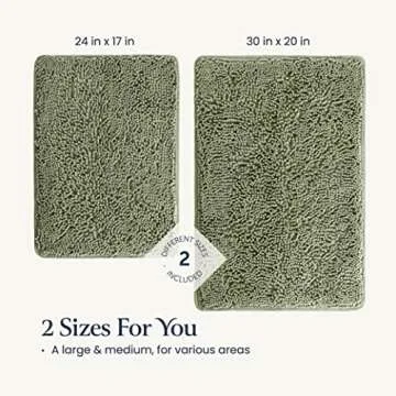BELADOR Bathroom Rugs Sets 2 Piece- Plush Bath Mat Set Quick-Dry Soft Chenille Bathroom Mat with Rubber Backing, Absorbent Bathroom Rug Set, Washable Bath Rugs for Bathroom- Bath Mats 24x17 + 30x20