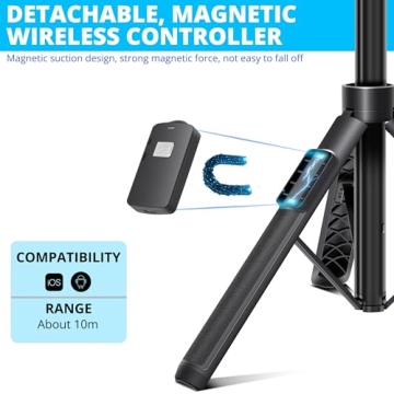 BZE 62 Inch Selfie Stick Tripod with Wireless Remote