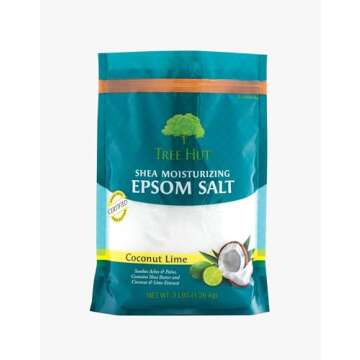 Tree Hut Shea Moisturizing Epsom Salt Coconut Lime, 3Ibs, Ultra Hydrating Epsom for Nourishing Essen...
